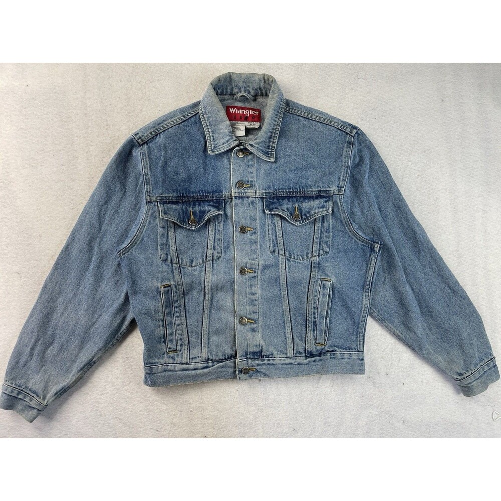 Vintage 90’s Wrangler Hero Men’s Small Blue Denim Jeans Trucker Jacket
